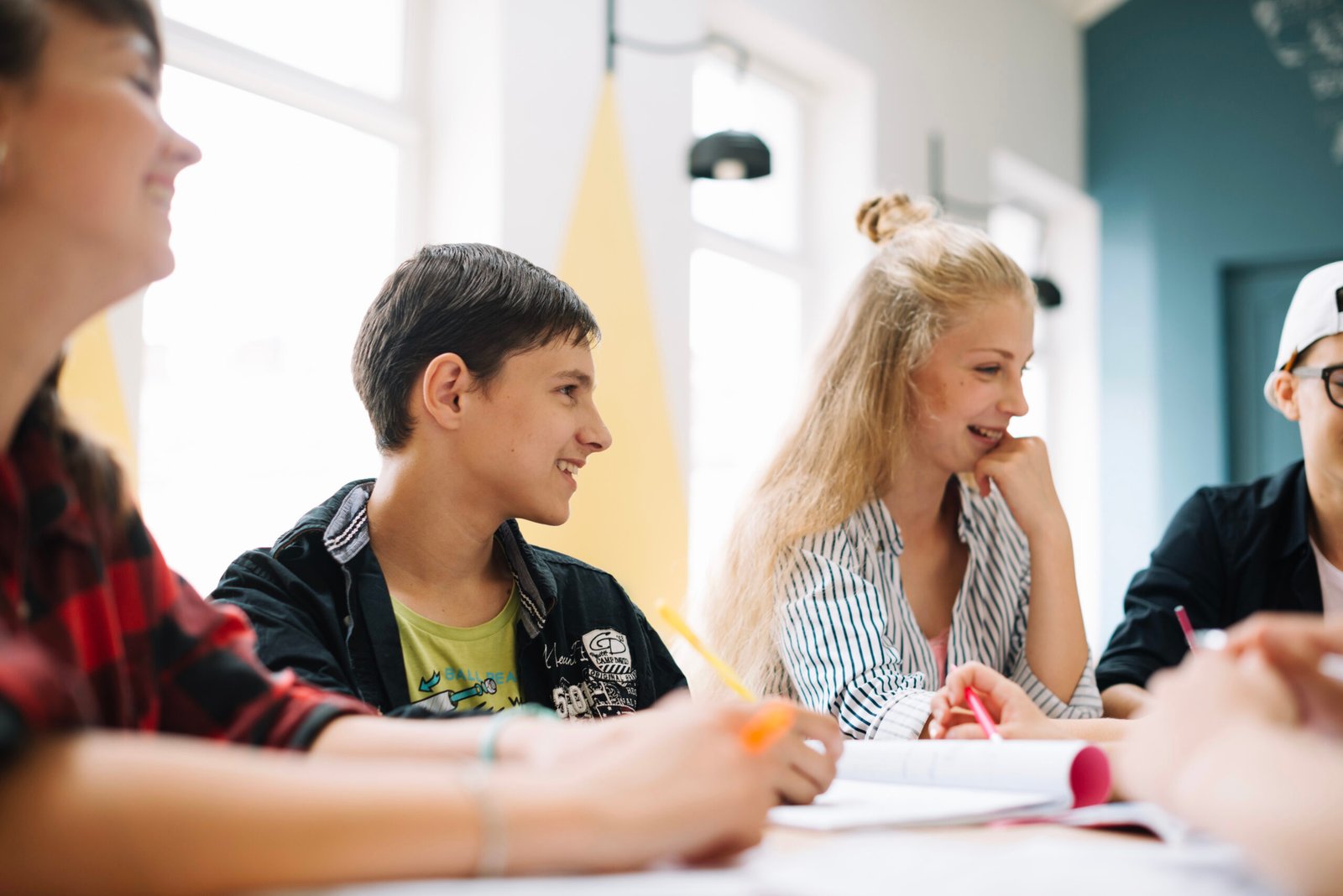 Student discussion in classroom