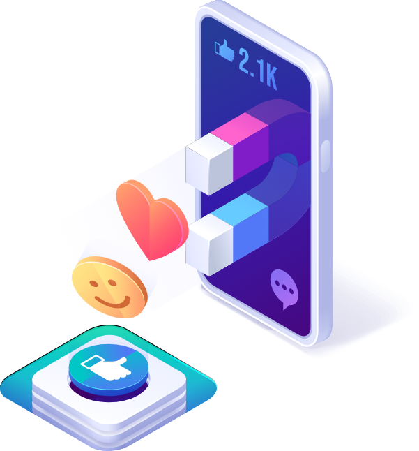 vector of phone and likes